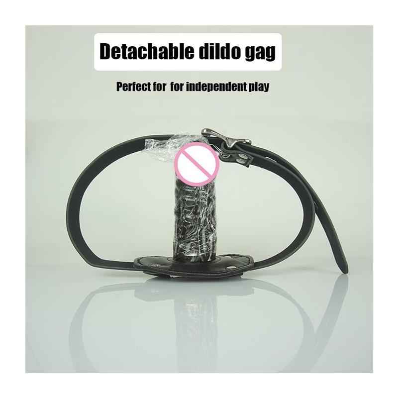 Leather Hood with a handy Removable Dildo Ball Gag