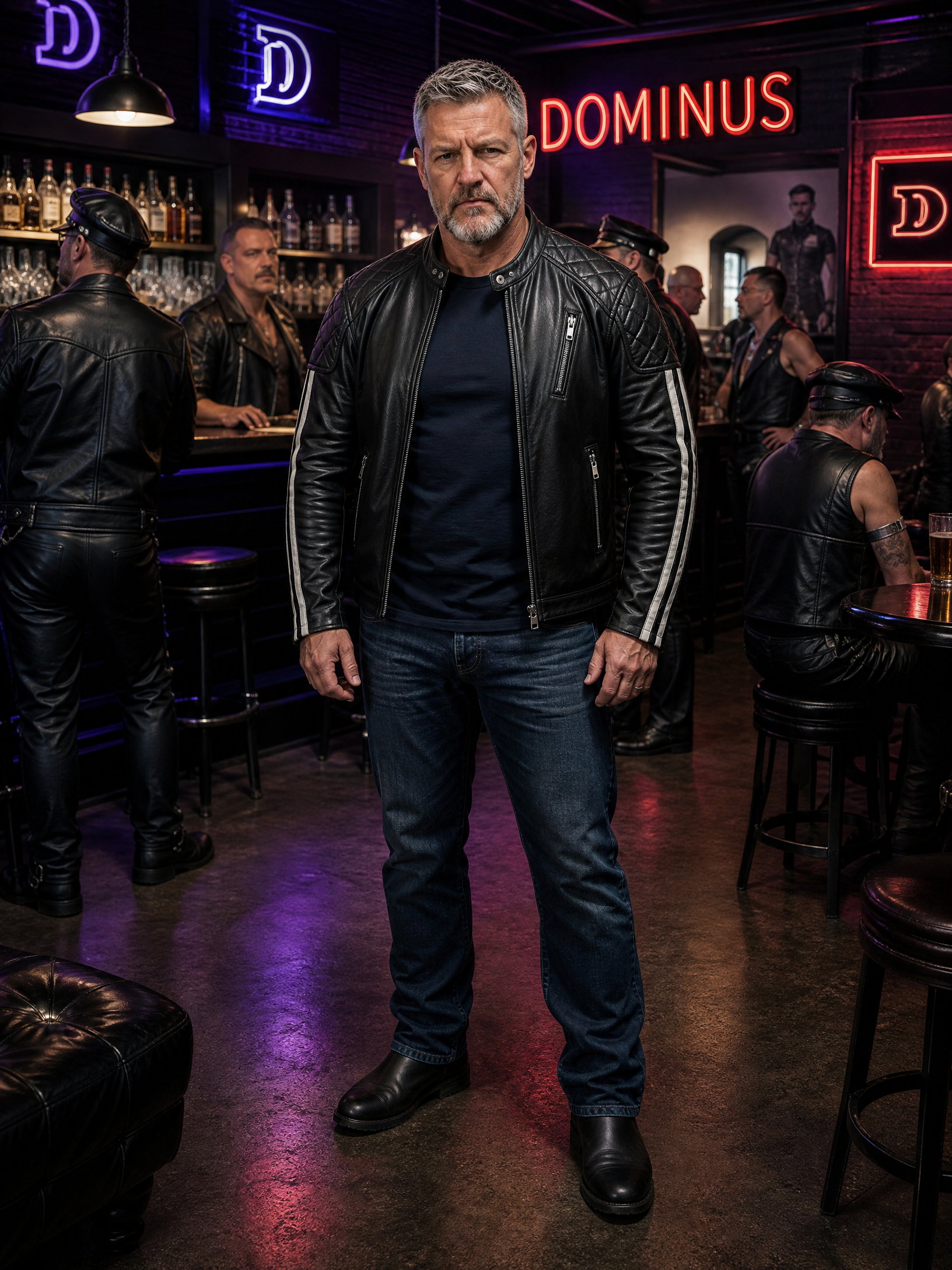 Men’s Black Quilted Leather Motorcycle Jacket - DOMINUS Leather