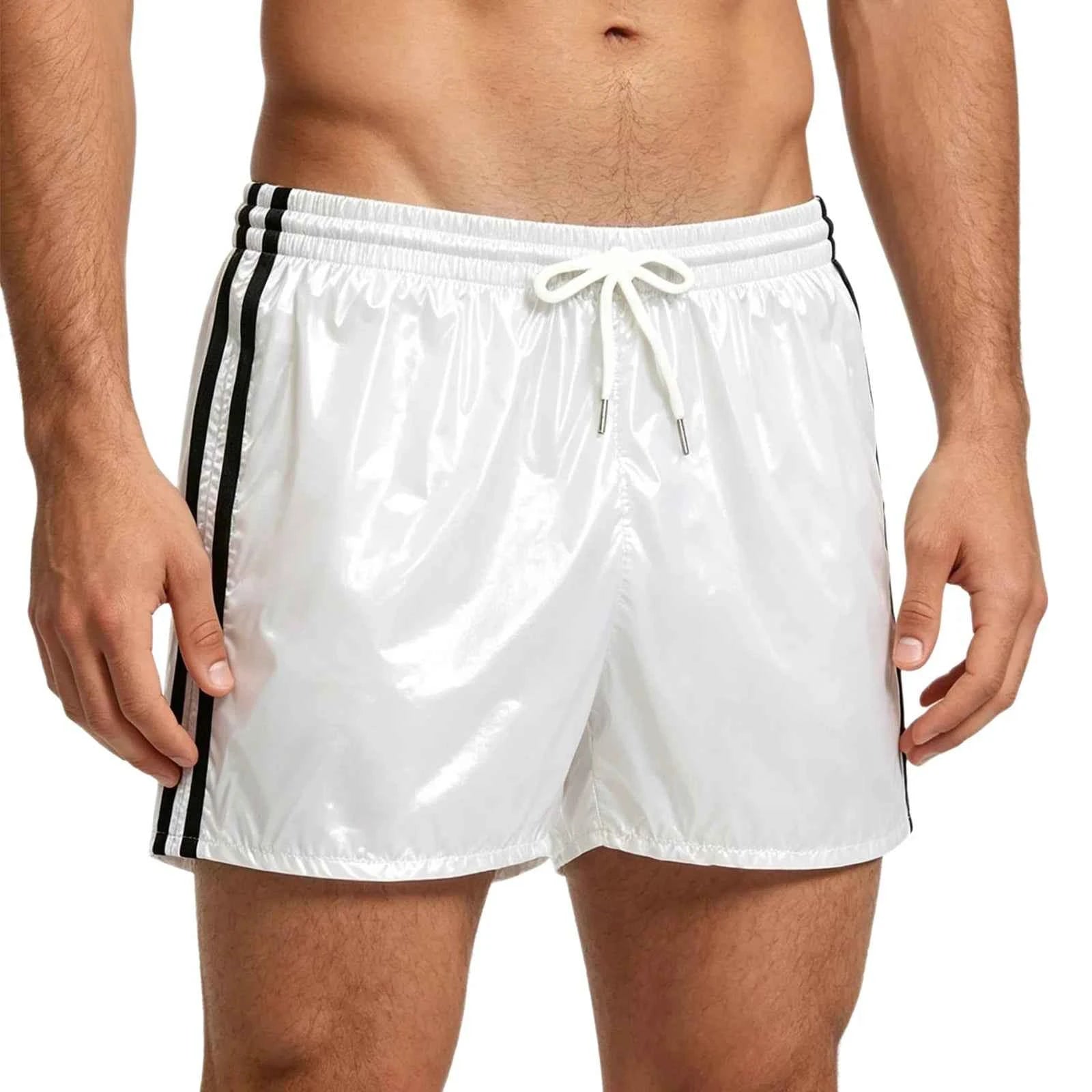 Wet look pvc footy shorts