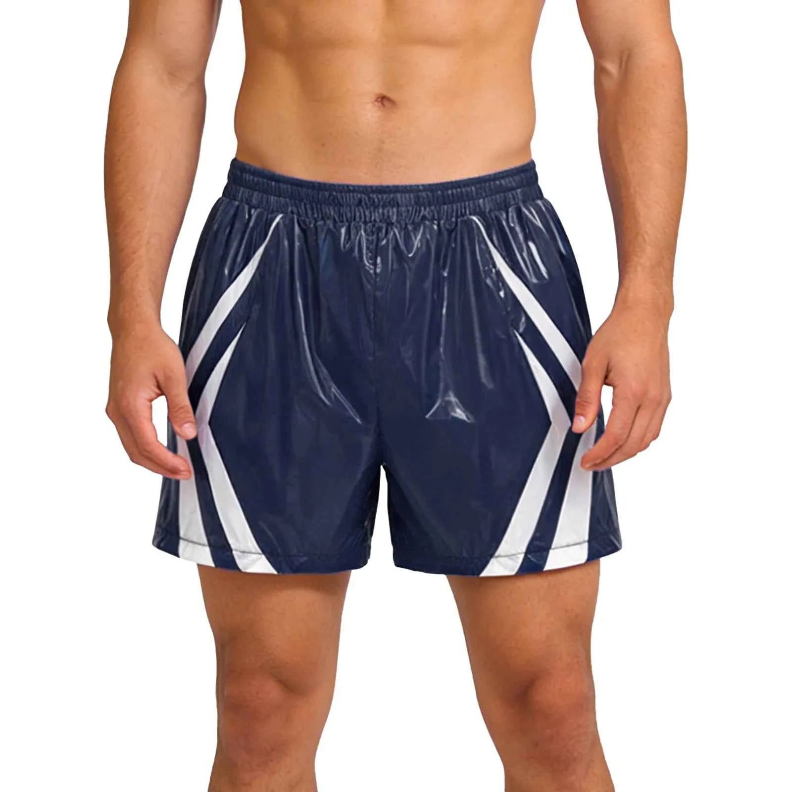 Wet look pvc footy shorts