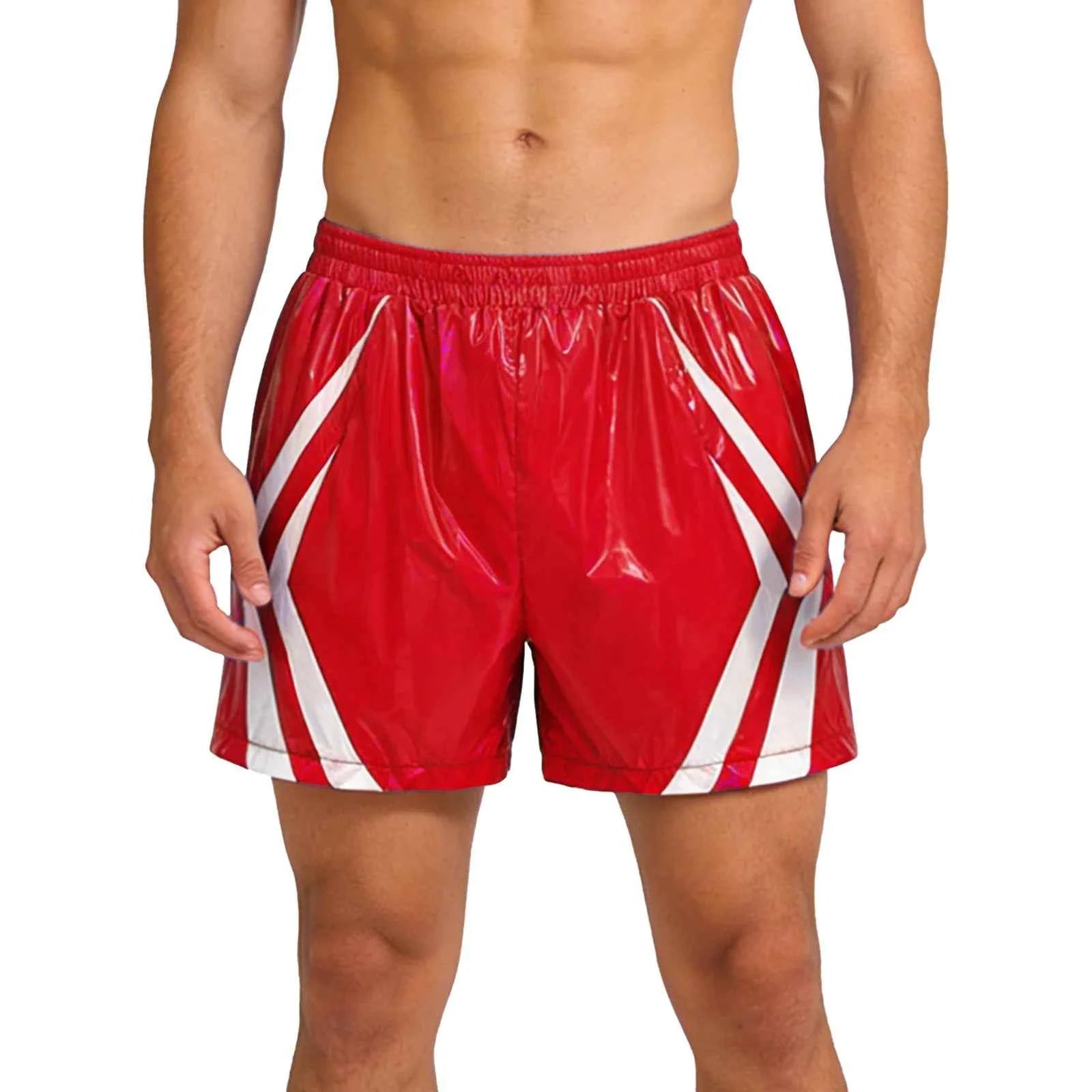 Wet look pvc footy shorts