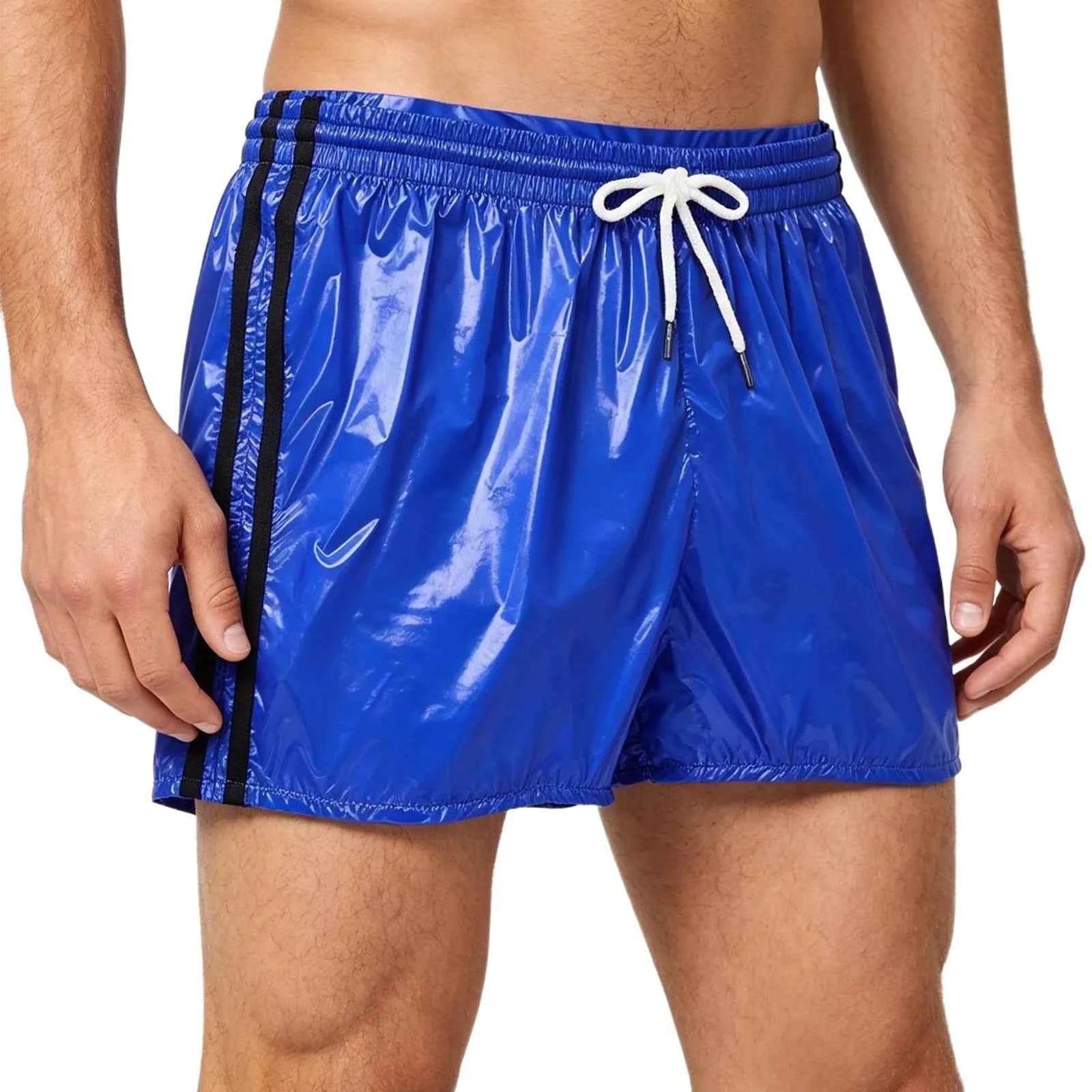 Wet look pvc footy shorts