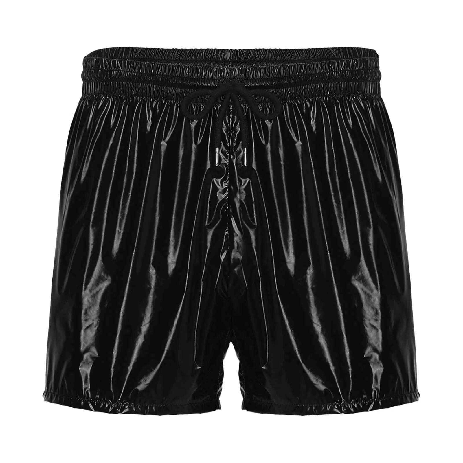 Wet look pvc footy shorts