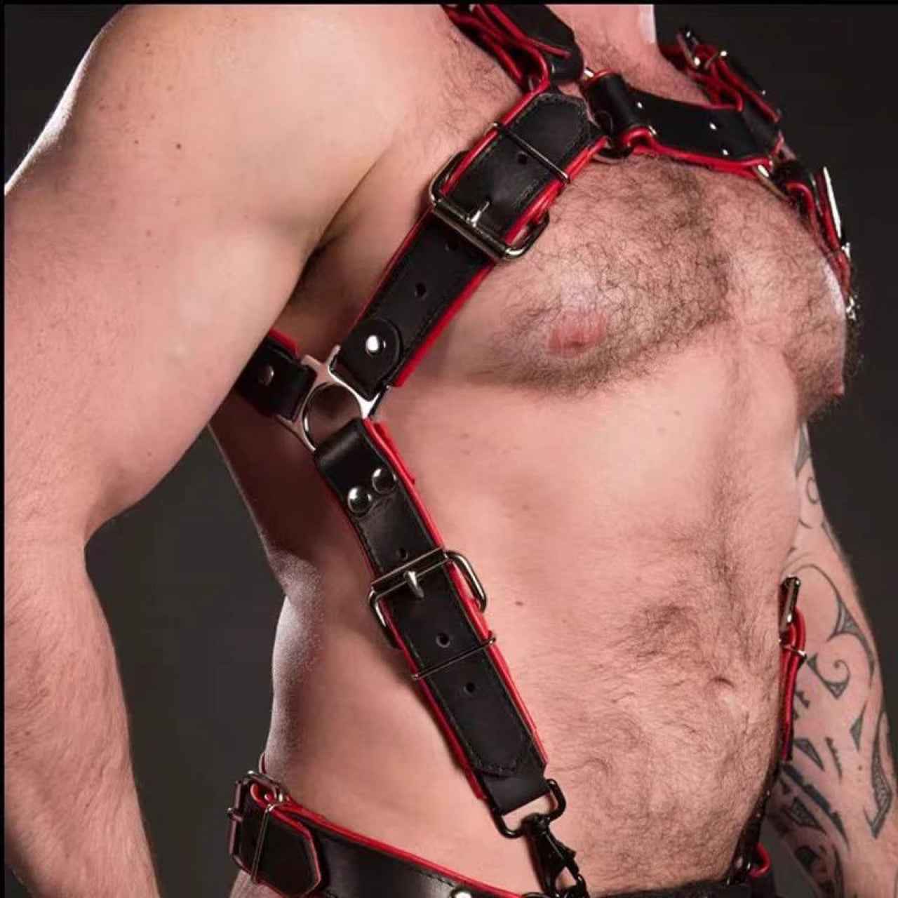 Adjustable Leather Chest Harness