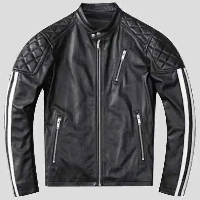 Men’s Black Quilted Leather Motorcycle Jacket